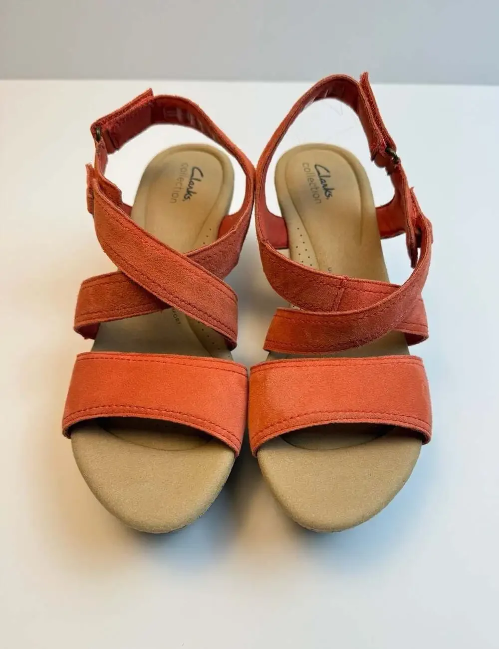 Clarks Rose Way Wedge Sandal Grenadine Suede Size US 10M